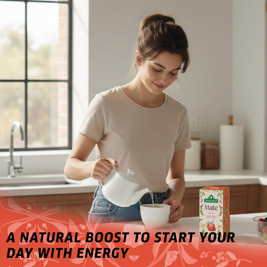 Saint Gottard Mate Herbal Tea – Vitalitea Blend with Moringa, Guarana & Allspice – Natural Energy & Focus Support Tea – Organic Premium Botanical Infusion – 40 Tea Bags