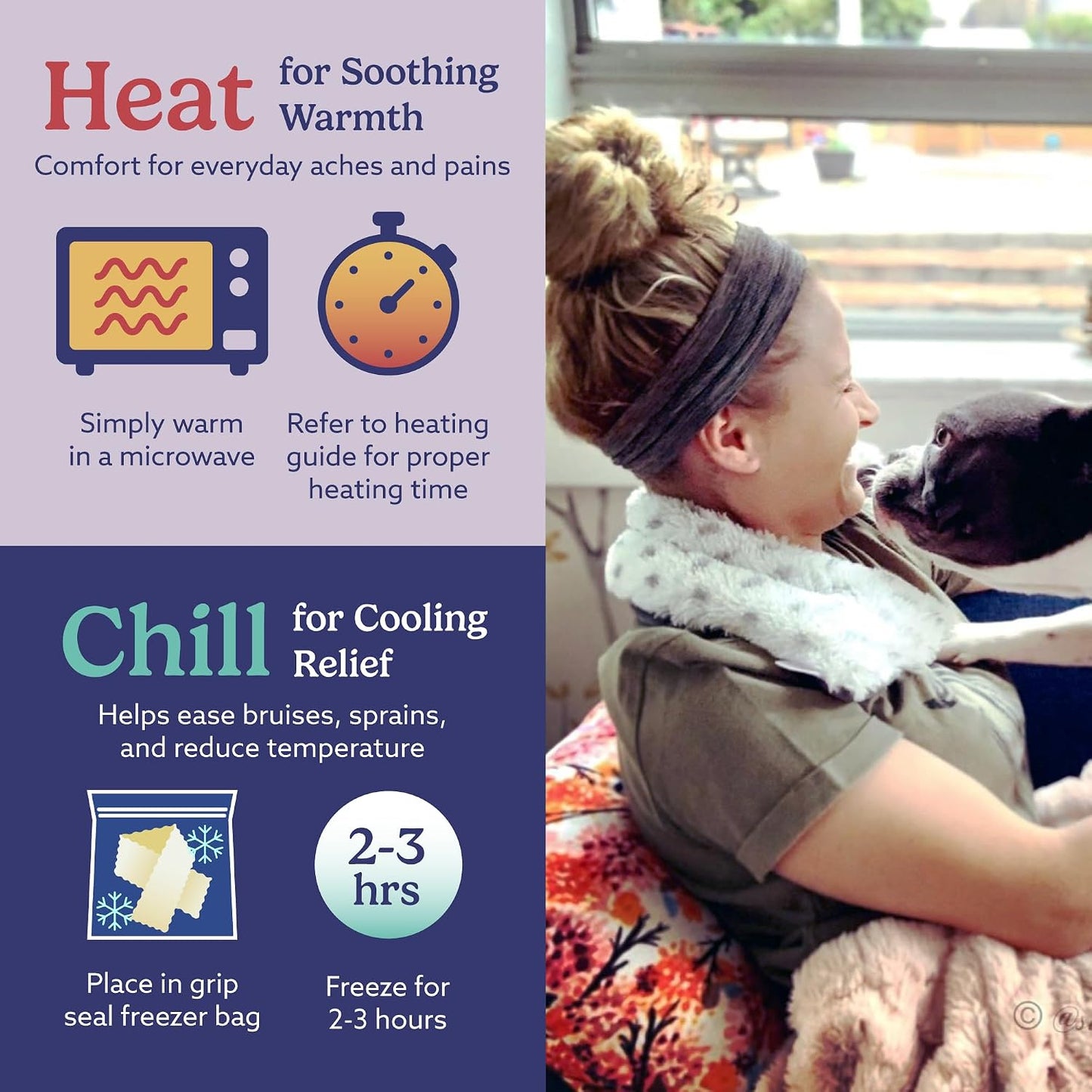 warmies Microwavable Neck & Shoulder Wrap - Weighted Neck Wrap - Microwavable Heat Pack for Shoulders - Chillable Heating Pad with Lavender for Aches & Pain - Marshmallow Gray, 19 x 5 x 3 in, 2 lb