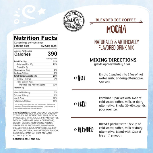Big Train Spiced Chai Tea Latte Beverage Mix, 2.9 oz Packets (Pack of 12)