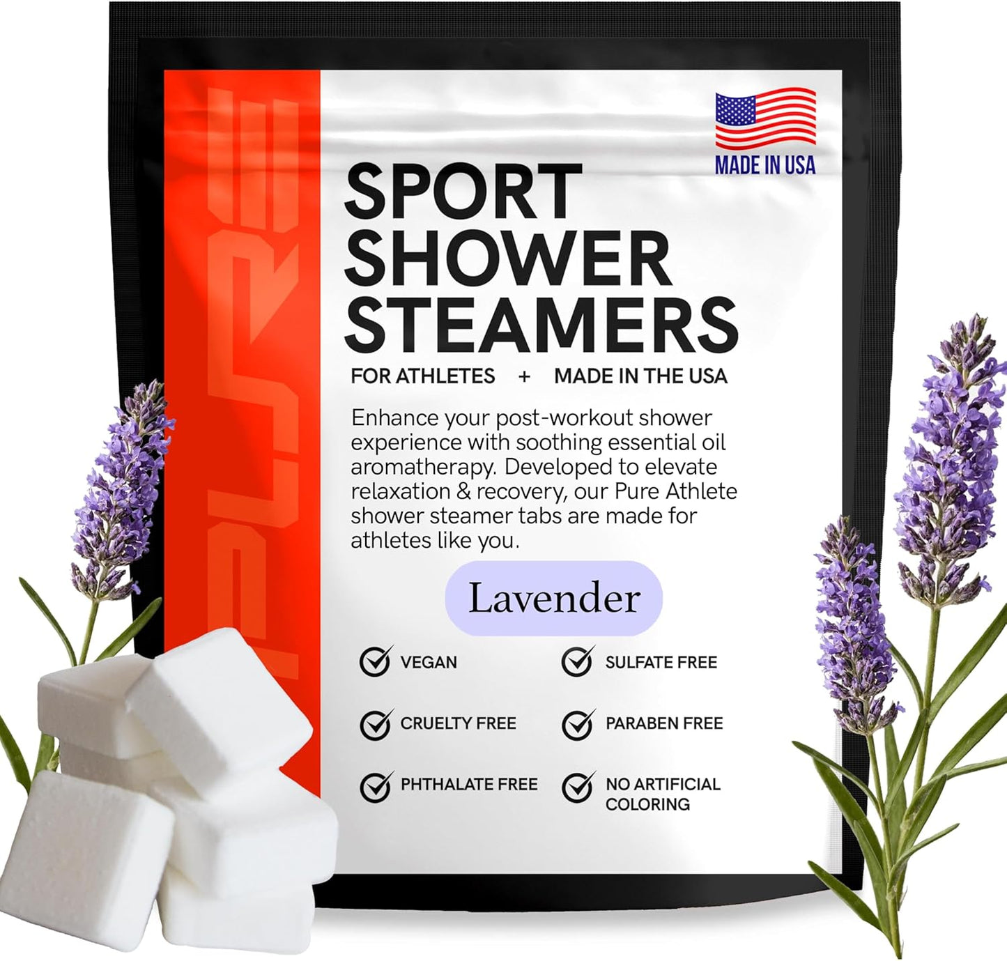 Sport Shower Steamers - USA Made with Natural Eucalyptus Essential Oil, Aromatherapy, Stress and Sinus Relief, Muscle Recovery for Athletes, Best Birthday Presents and Summer Gifts for Runners