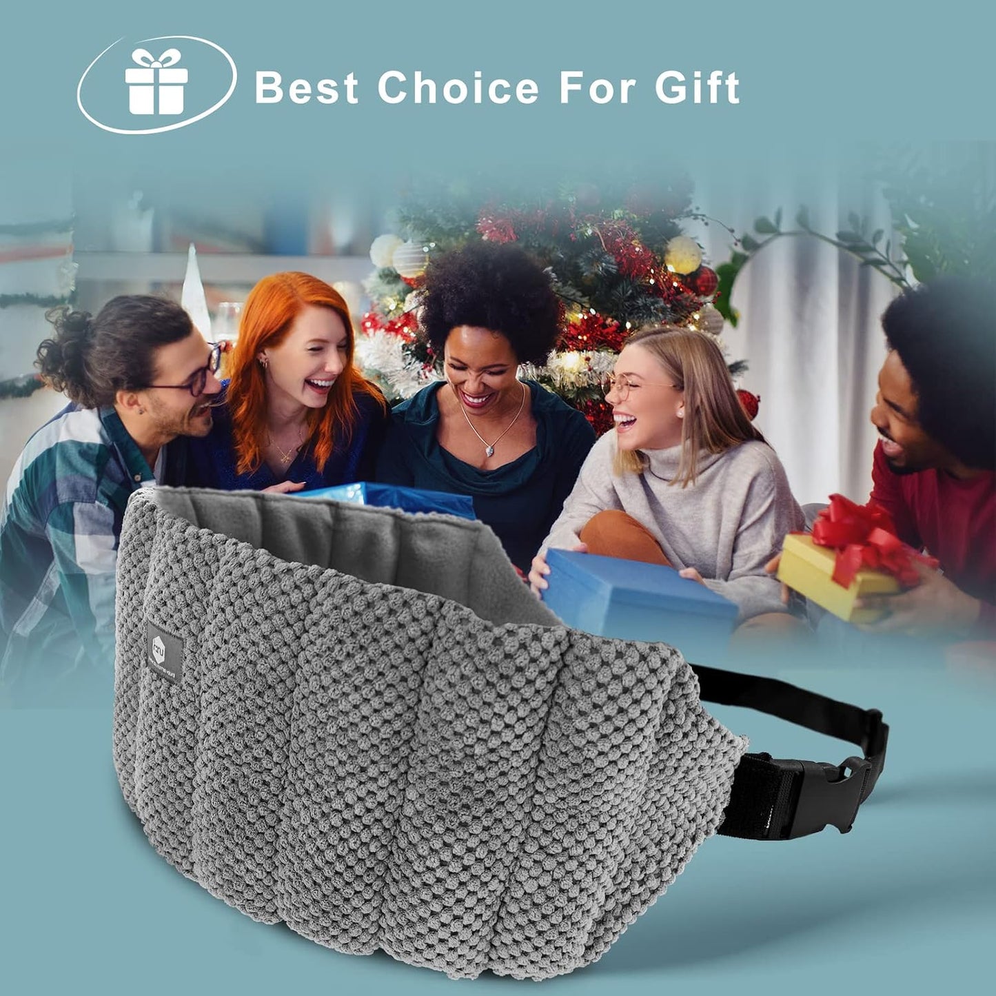 uncn Large Microwave Heating Pad for Lower Back Pain Relief 30X7.5in Heated Neck and Shoulder Wrap Microwavable Heat Packs for Cramps, Menstrual, Lumbar, Muscle Spasms Heated Waist Cordless Belt