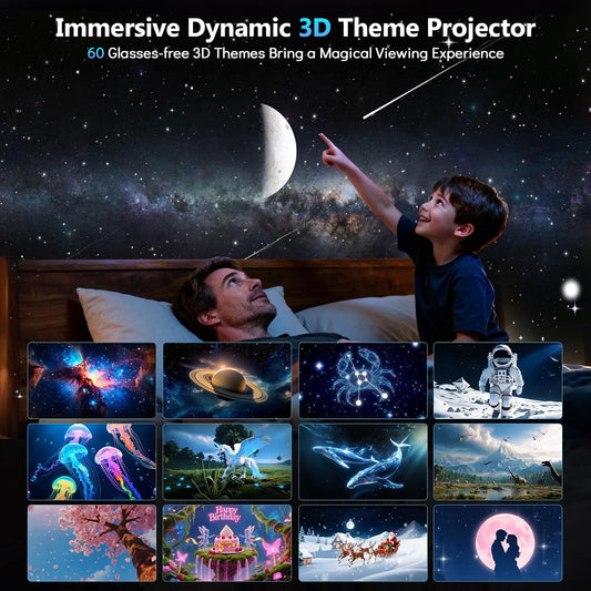 Rossetta 3D Projector with 60 Scenes, Galaxy Star Projector for Room Decor