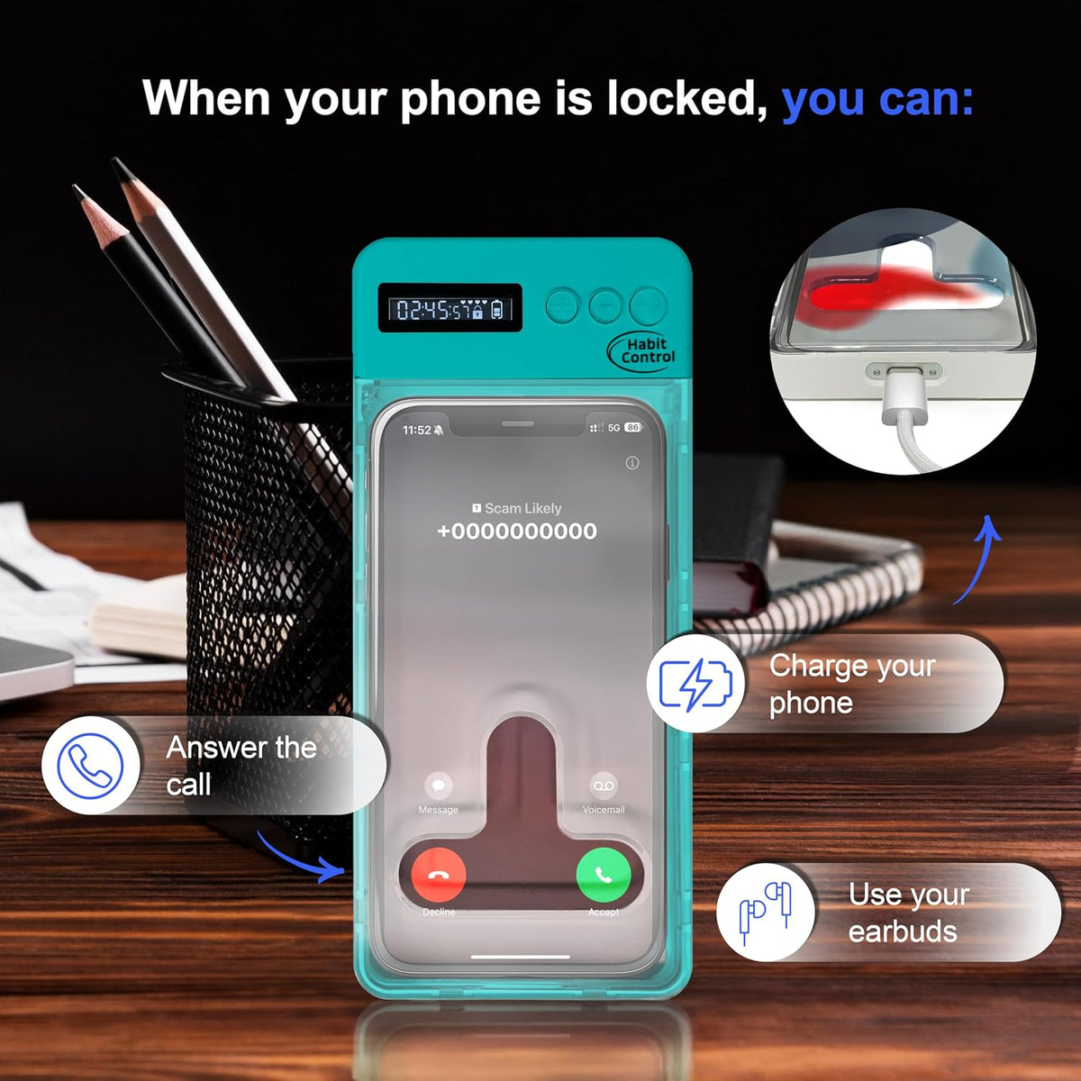 Phone Lock Box, Timed Lock Box Cell Phone Locker