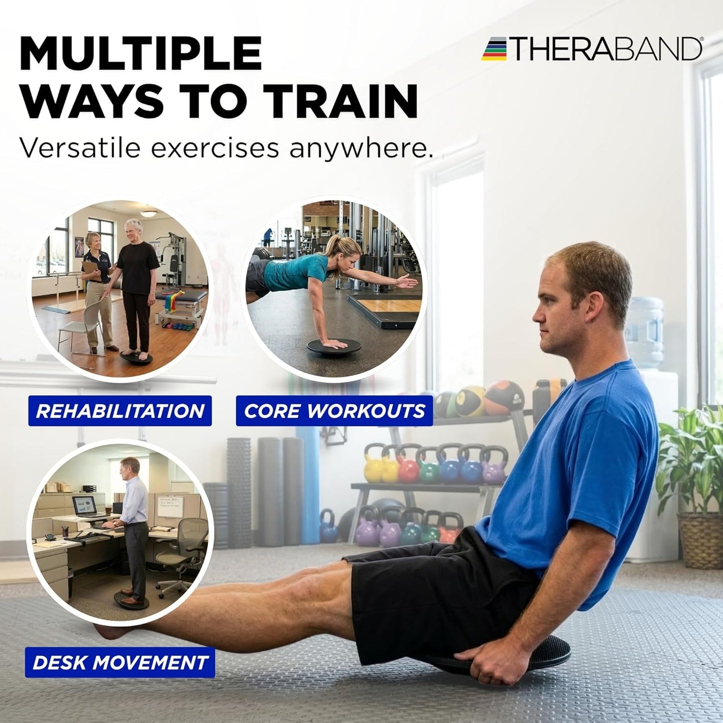 Theraband 23300 Rocker Balance Board for Rehab, Improved Posture, Balance and Stability Training