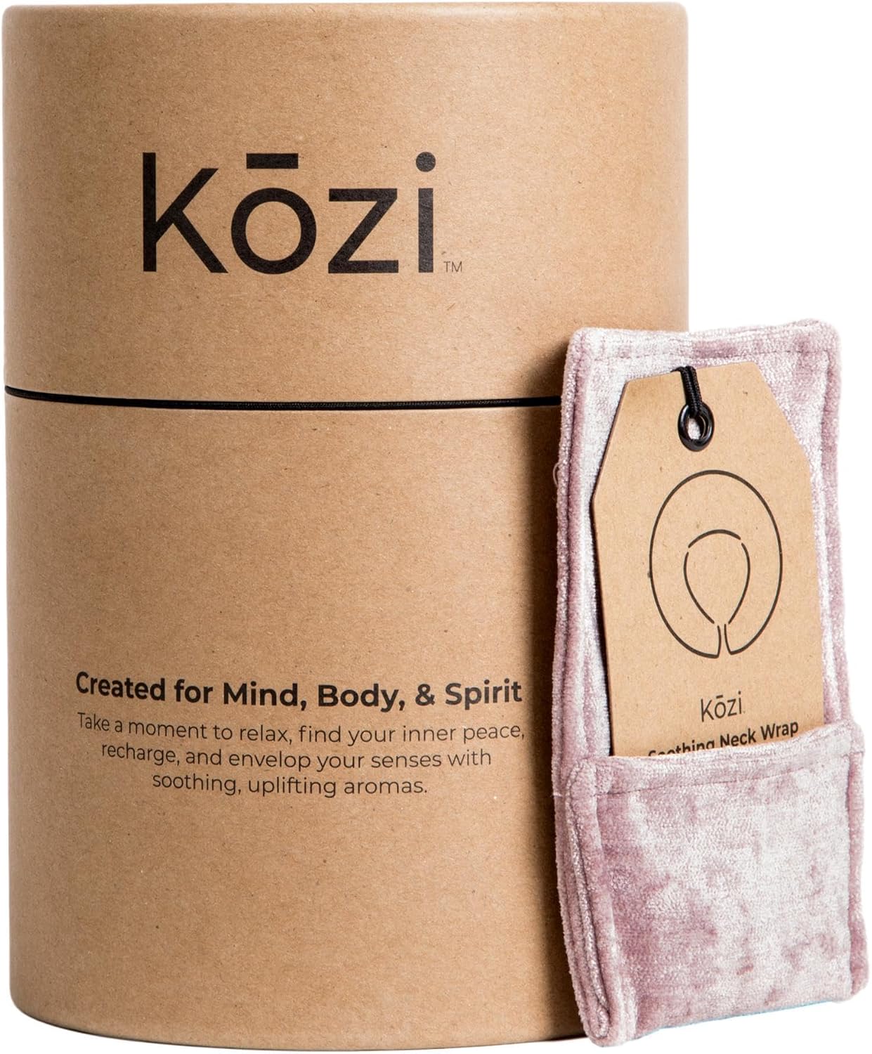 Kozi Weighted Neck Wrap - Microwavable Hot & Cold Therapy Pillow for Neck Pain, Migraine, and Muscle Stiffness Relief - Herbal Aromatherapy Heating Pad - Jute Fabric