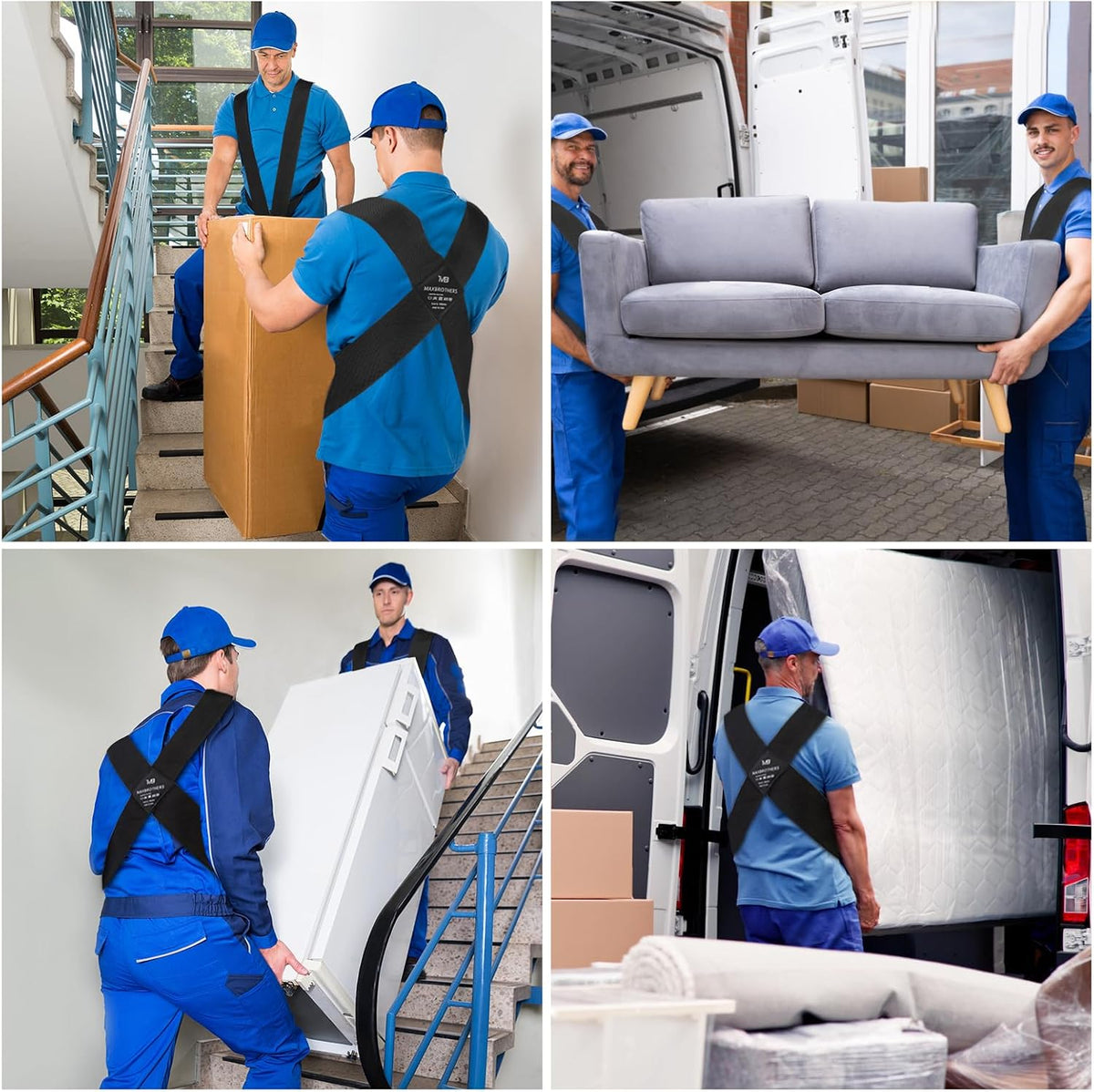 MAXBROTHERS Moving Straps(5" of Width), Lifting Straps for 2 Movers, Shoulder Moving Straps Perfect for Equipment, Appliances, Heavy Objects up to 800lbs, Safely and Easily Like a Pro, Black