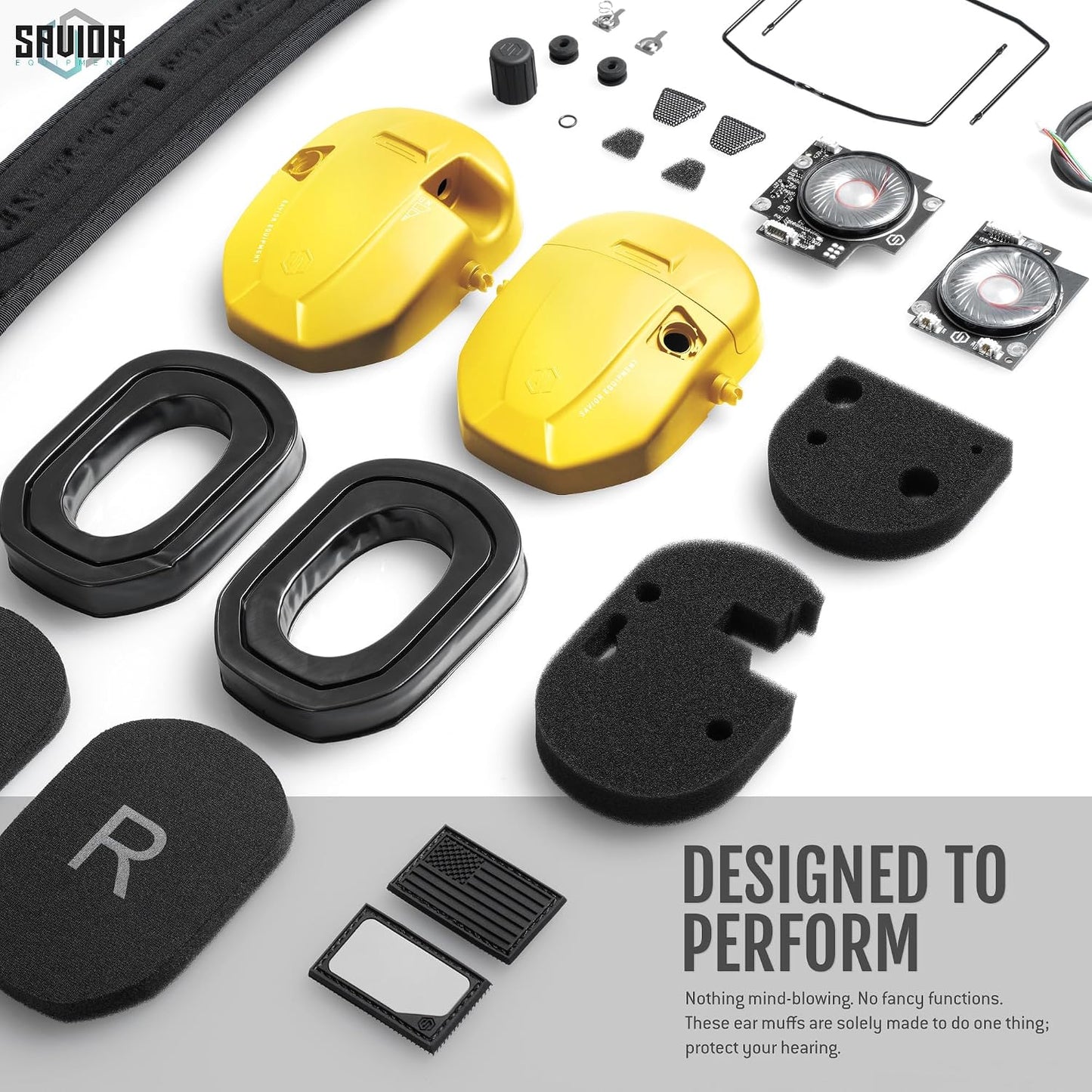 Savior Equipment Apollo Electronic Earmuffs For Shooting w/Gel Ear Pads, 24dB NRR, Noise Cancelling Ear Protection Headset