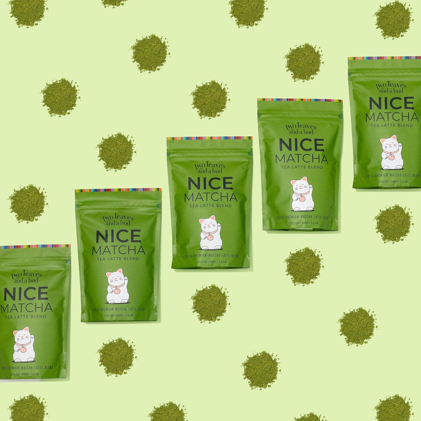 Two Leaves and a Bud Nice Matcha Latte Blend, Japanese Matcha Green Tea Powder, 2 Resealable Bags, 224g