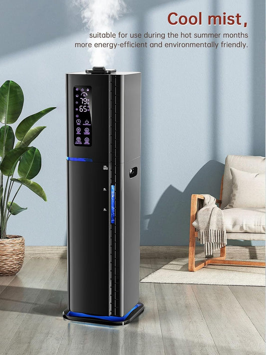 2.64Gal Humidifiers for Large Room, 3 Mist Modes, 60H Runtime, 35dB