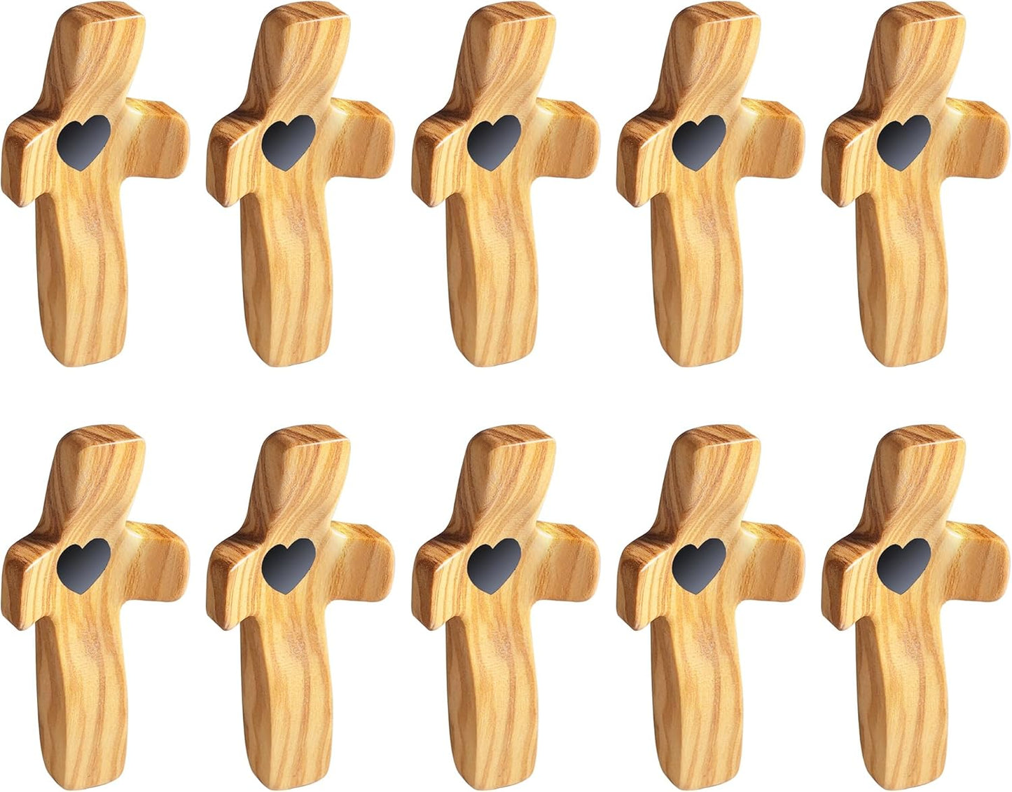 Cross My Heart/Encouragement Gift Wood Comfort Pocket Prayer Cross for Clutching, Clinging and Praying Christian Religious Gift