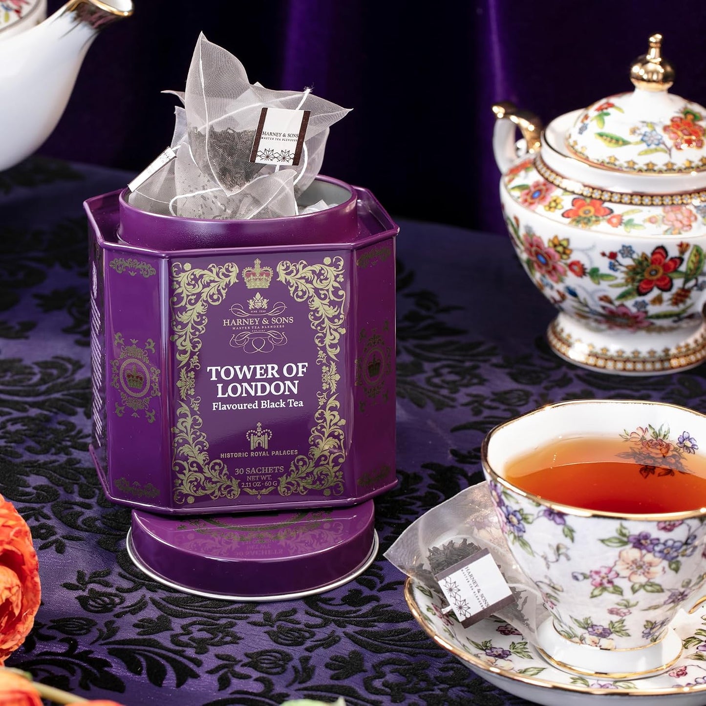 Harney & Sons Victorian London Fog Tea, Black & Oolong Tea with Vanilla, Citrus & Lavender, 30 Sachets