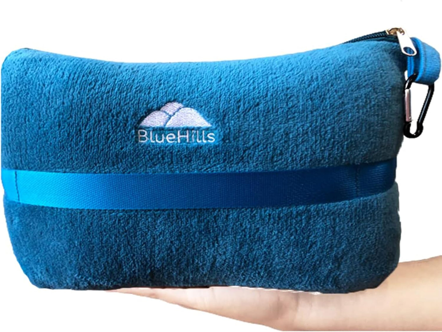 BlueHills Premium Soft Plush Mini Travel Blanket Pillow Plane 2 in 1 Gray