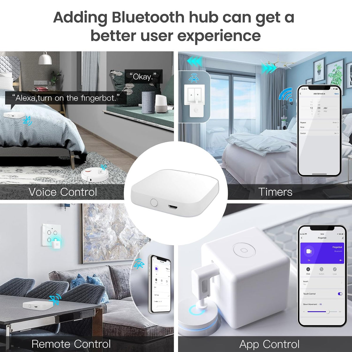 MOES Fingerbot Plus Smart Button Pusher,Accessory Kit Tools Packs,MOES BLE Hub