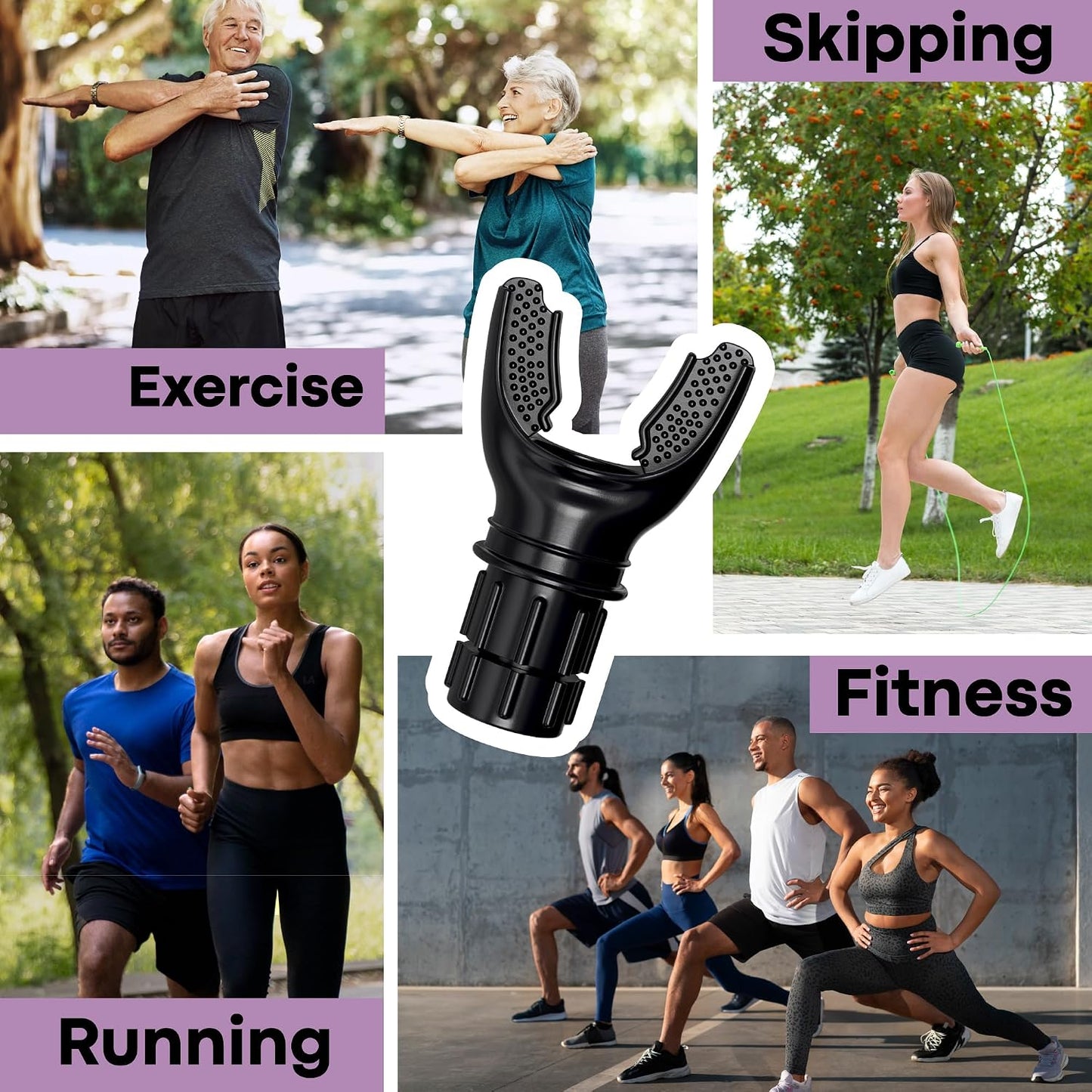 BlackSquid Breathing Exercise Device - Fitness Breather Strength & Endurance Trainer - Athletes Mouth Inhale Breather Stamina Booster Mouthpiece Training Tool