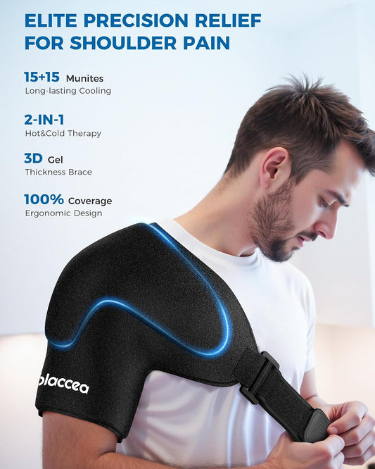 Shoulder Ice Pack Wrap with Triple Coldfocus Expert Gel for Long-Lasting Rotator Cuff Cold Therapy, Shoulder ice Brace Rotator Cuff Cold Therapy for for Pain Relief, Post Recovery (Universal)