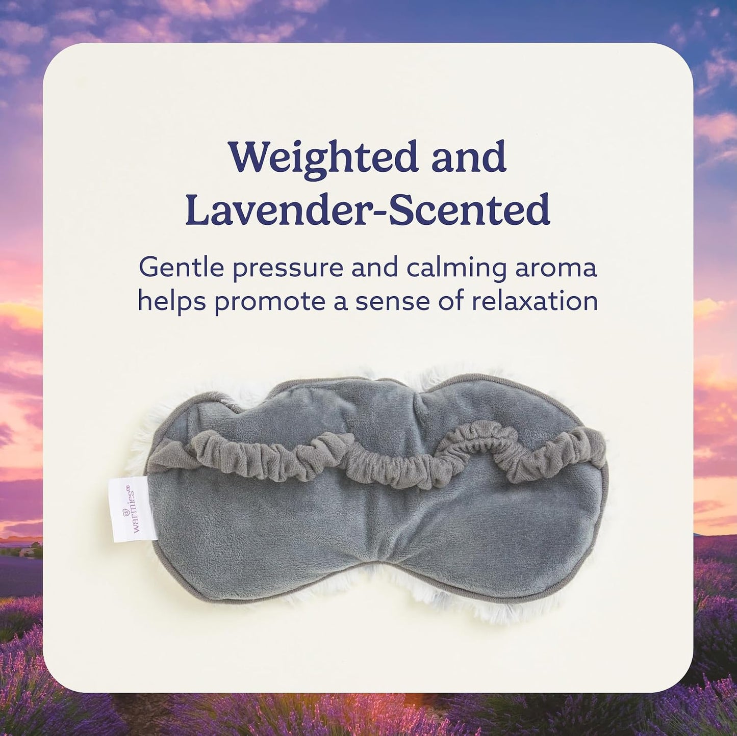 warmies Microwavable Eye Mask for Warmth & Comfort - Heat & Cooling Eye Compress for Dryness Relief - Weighted & Heated Lavender Sleep Mask for Calming Relaxation - Curly Sage