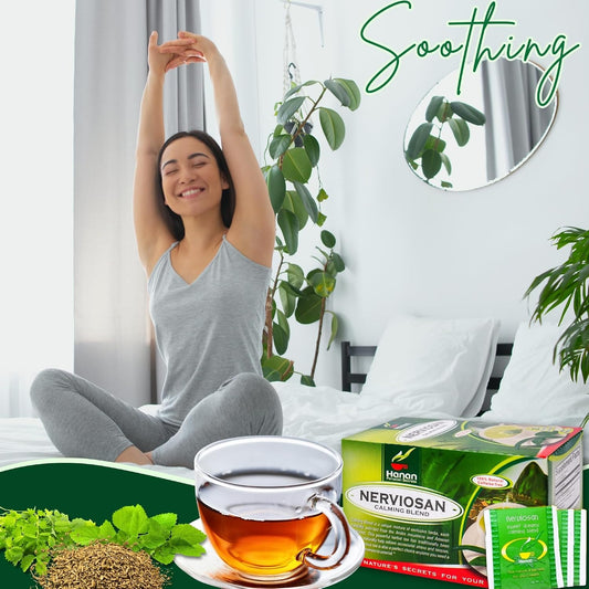 Nerviosan Calming Herbal Blend with Valerian Root, Lemon Balm and Burnet 25 Tea Bags of All Natural Valeriana, Toronjil and Pimpinela Herbs from Peru