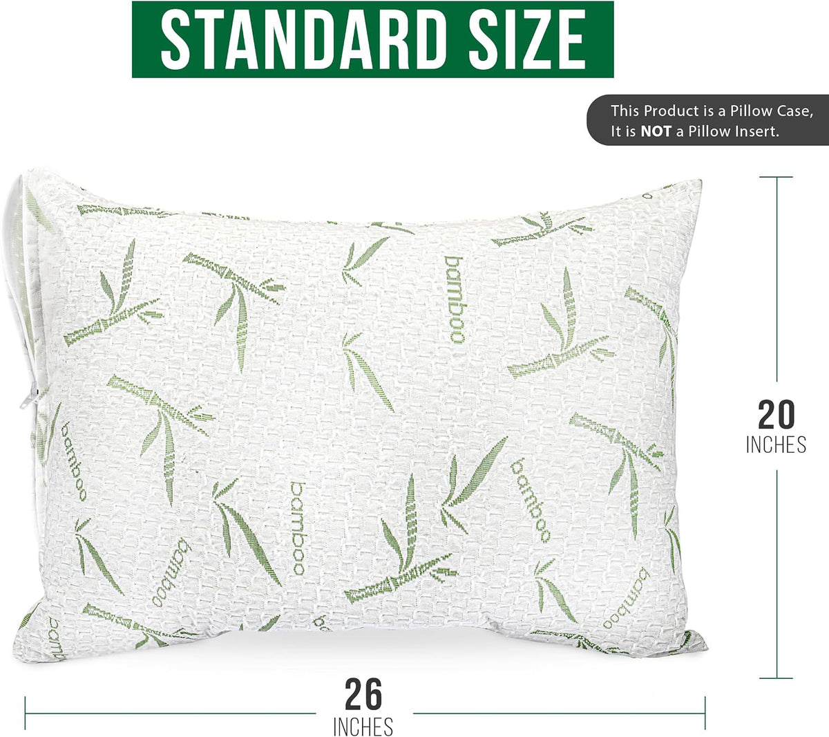 Bamboo Viscose Waterproof Pillow Protectors Queen Size, Pack of 2