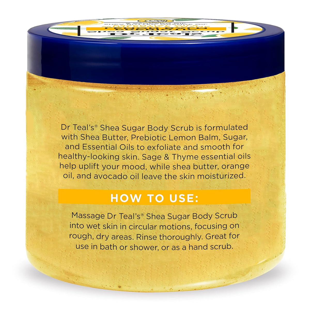 Dr Teal's Shea Sugar Body Scrub, Black Elderberry with Essential Oils, 19 oz (Pack of 3)