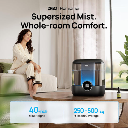 DREO 6L Smart Humidifiers for Bedroom, Large Room, 60H Runtime, Quiet 28dB
