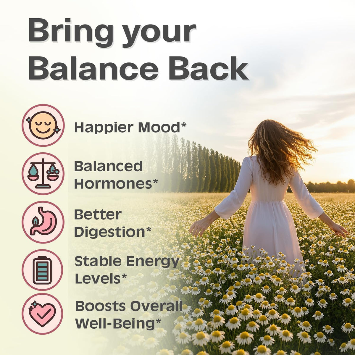 Hey Girl Hormone Balance Tea for Women, Spearmint & Red Raspberry Leaf with Chamomile & Ginger - Herbal PCOS Tea, Perimenopause, Cycle & PMS Support, Caffeine Free, 30 Tea Bags