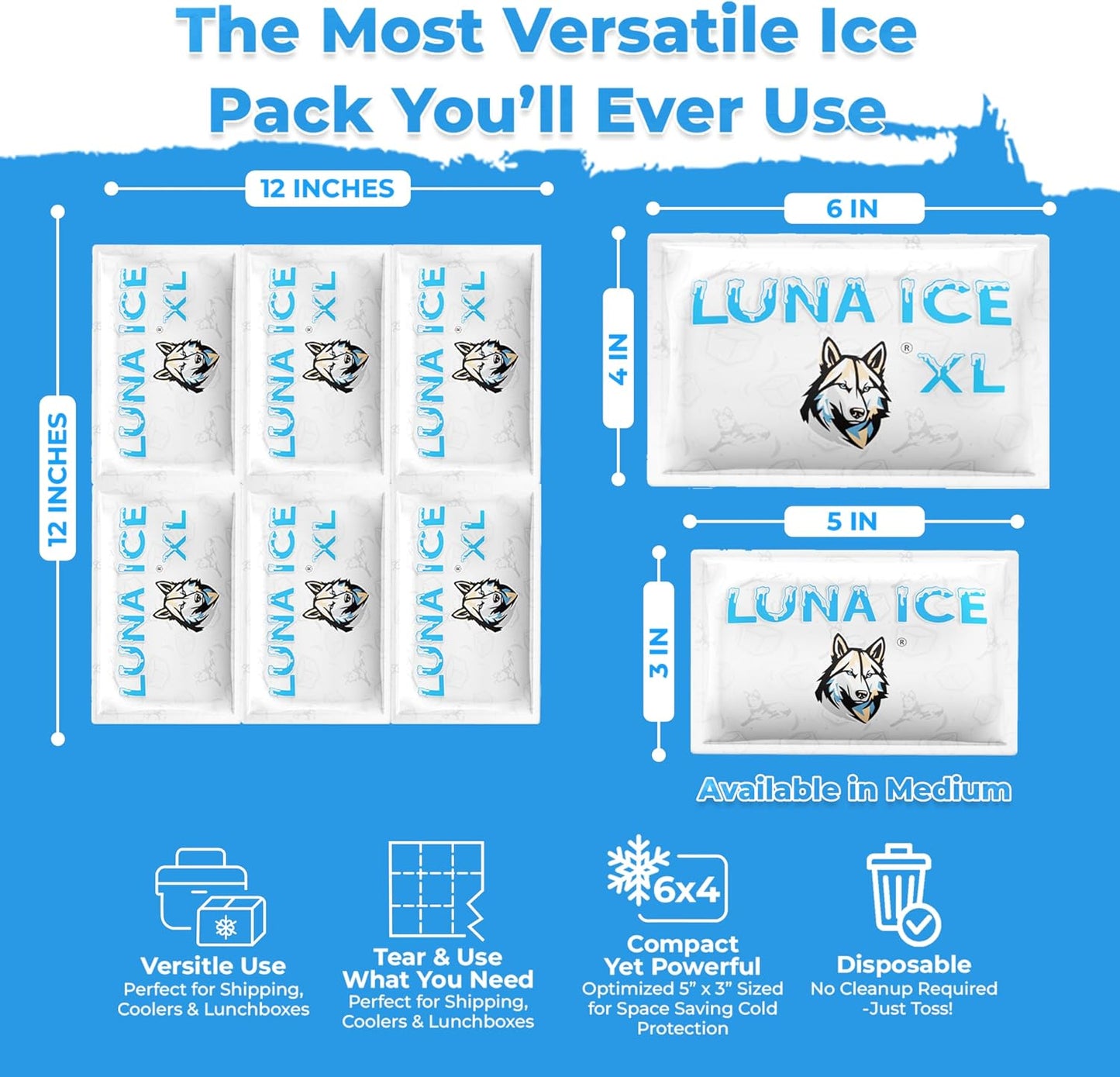 Dry Ice Packs for Shipping - Long Lasting ice Packs - 24+ Hour Freeze Power - BPA Free - 12 Pack Bulk 3 lb – Hielo Seco - Reusable Gel Bricks for Food