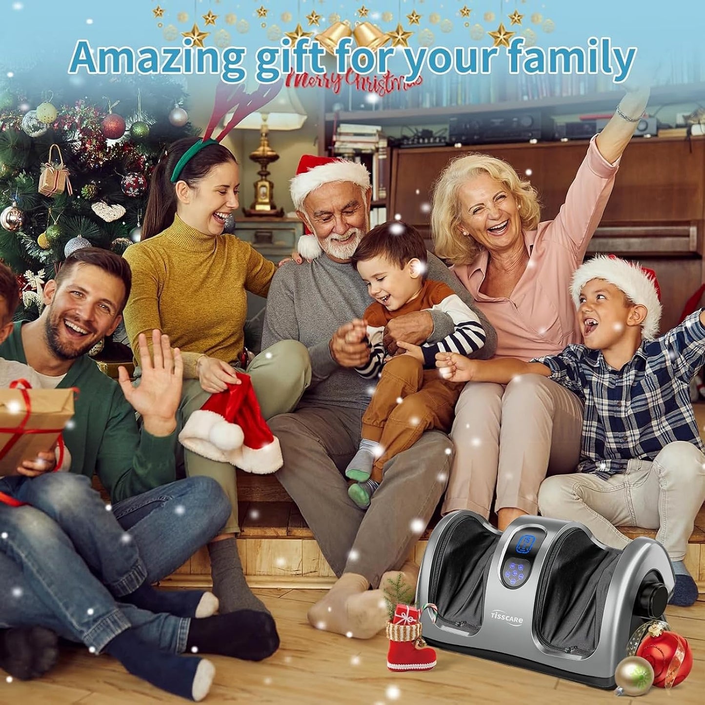 TISSCARE Shiatsu Foot Massager with Heat, FSA Eligible HSA Foot Massager for Plantar Fasciitis, Neuropathy, Circulation and Pain Relief, Massage Feet at Home/Office, Gift for Men and Women