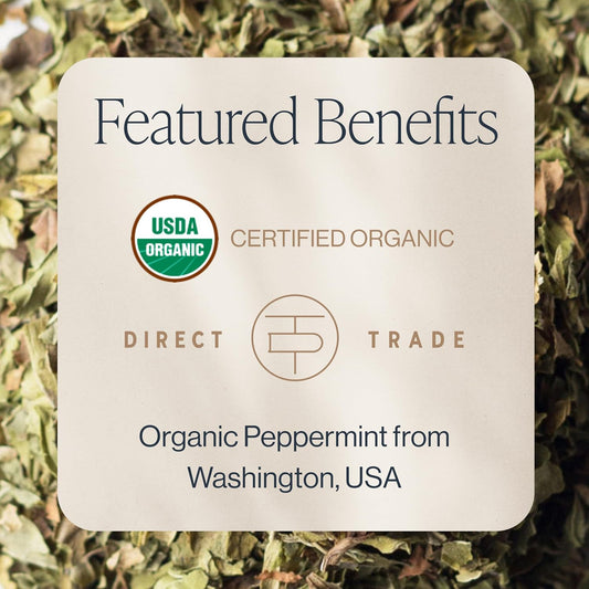 Rishi Tea Peppermint Organic Herbal Loose Leaf Tea, Caffeine Free, 4oz