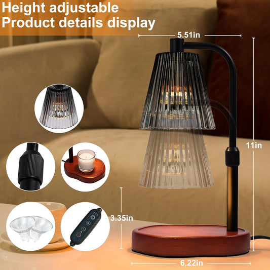 Candle Warmer Lamp with Timer Dimmable, Lamp Candle Warmer for Jar Candles,Birthday Gifts for Women Mom Friend Sister, House Warming Gifts Vintage Home Decor,Wax Warmer Lamp with 2 Bulbs