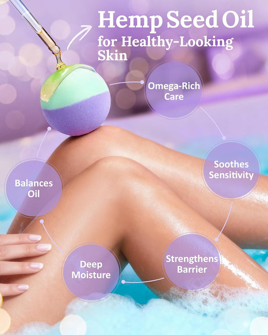 Hemp Oil Bath Bombs Gift Set for Women, 24 Pack Natural Bubble Bath Spa Kit