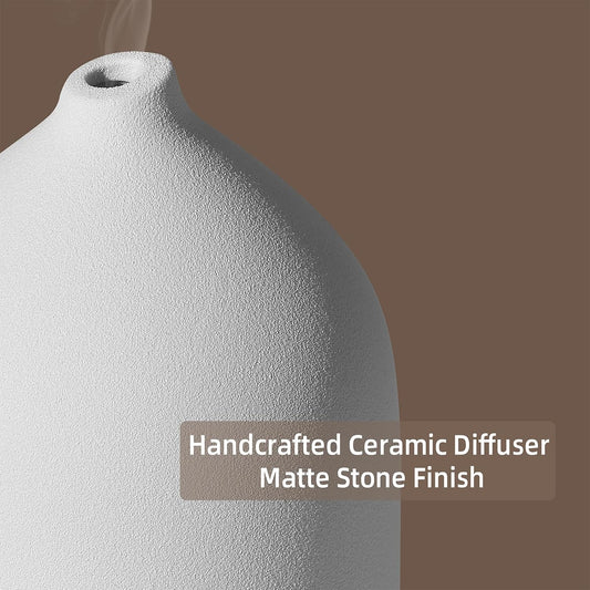 Gooamp 200ML Ceramic Essential Oil Diffuser for Home - Ultrasonic Aromatherapy Diffuser Humidifier with 7 Color LED Lights, Auto Shut-Off, 3 Timers for Bedroom, Office, Yoga, Black
