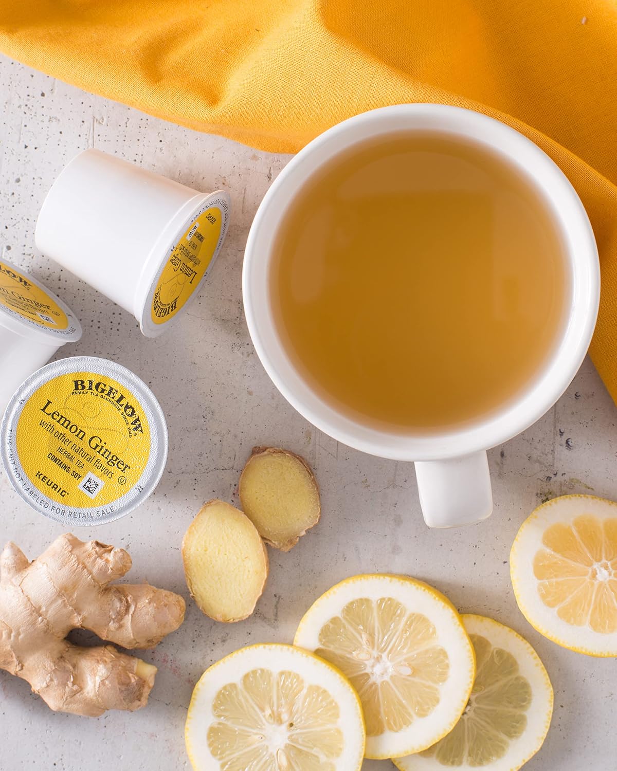 Bigelow Tea Lemon Ginger Herbal K-Cup Pods, 12 Count (Pack of 6)