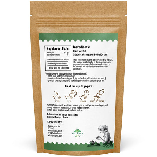 24 Bags Dried Cut Sidebells Wintergreen Herb Tea (Orthilia Secunda) - 24 Count 1.5g Tea Bags One-Sided Wintergreen Orthilia (Peralito)