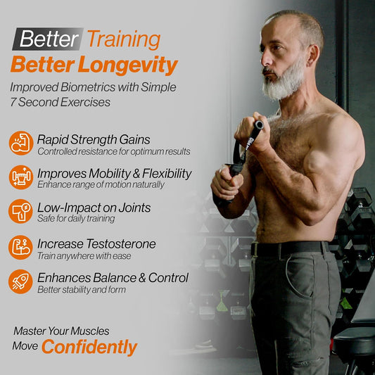 Bullworker ISO BOW Pro Isometric Exercise Equipment & Self Resistance Workout Straps - Stretching Strap with Handles, Portable Workout Equipment for Yoga, Pilates & Strength Training, Chest, Back, and Arms Workout Home Gym