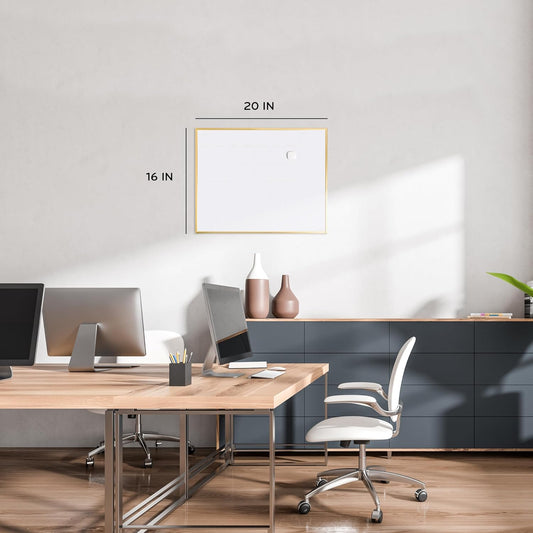 U Brands Magnetic Dry Erase Calendar White Board, 16" x 20", Silver Aluminum Frame, Includes Magnet and Marker