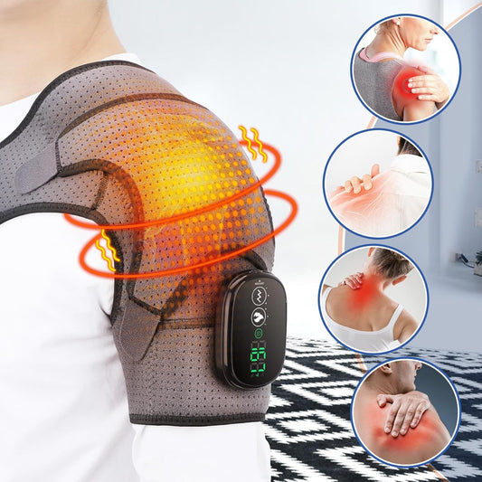 Cordless Shoulder Heating Pad with Massage, FSA Eligible Items List, Heated Shoulder Wrap Massager for Pain, Rotator Cuff Heating Pad HSA Approved Products Only