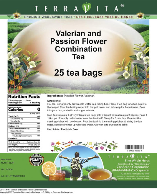 Valerian and Passion Flower Combination Tea (25 tea bags, ZIN: 513636)