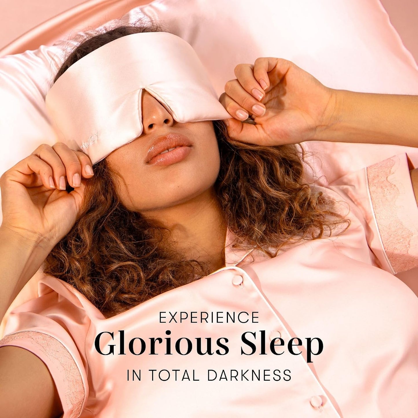 DROWSY Silk Sleep Mask - Face-Hugging, Padded Cocoon for Luxury Sleep in Total Darkness - 100% Pure Mulberry Silk (Black Jade)