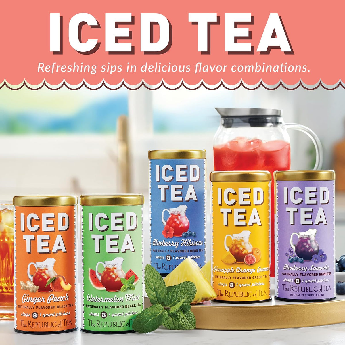 The Republic of Tea Beautifying Botanicals® Berry Aloe Herbal Iced Tea Bags (8 count)