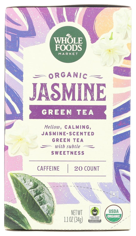 Whole Foods Market, Tea Green Jasmine Organic, 20 Count