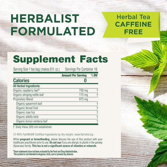 Traditional Medicinals Tea, Organic Pregnancy Tea, Supports a Healthy Pregnancy, Raspberry Leaf and Spearmint, 16 Bags (Pack of 2)