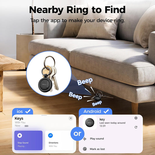 MiLi Air Tracker Tags for iOS and Android Bluetooth Tracker with case