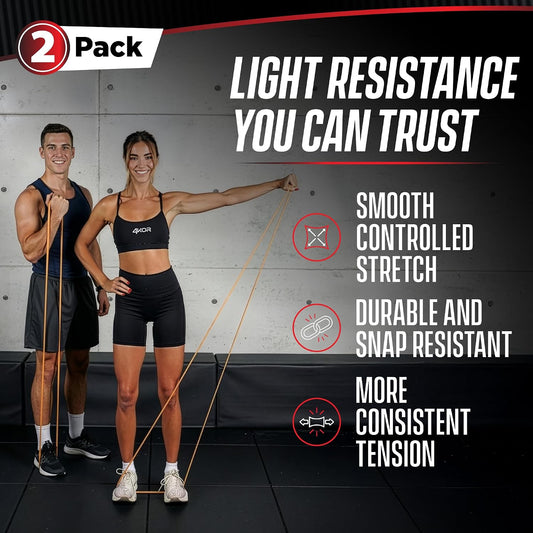 4KOR 41” Resistance Band 2-Pack – 5–15 lb Exercise Bands with a Satisfying Stretch from Sri Lankan Latex – Long Fitness Loops for Physical Therapy, Stretching, Workout or Light Pull-Up Assistance