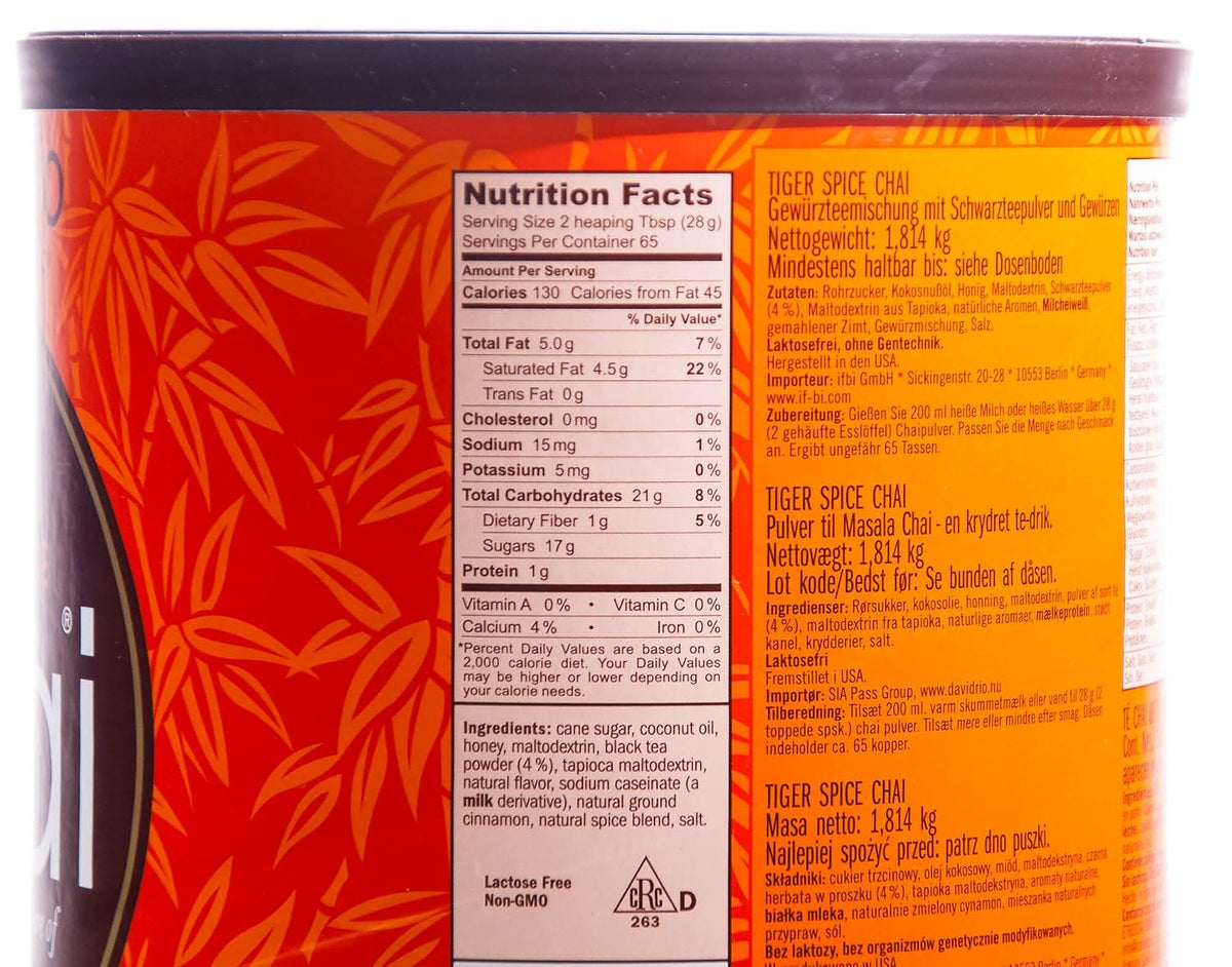 David Rio Elephant Vanilla Chai Tea Latte Mix, 14 Oz