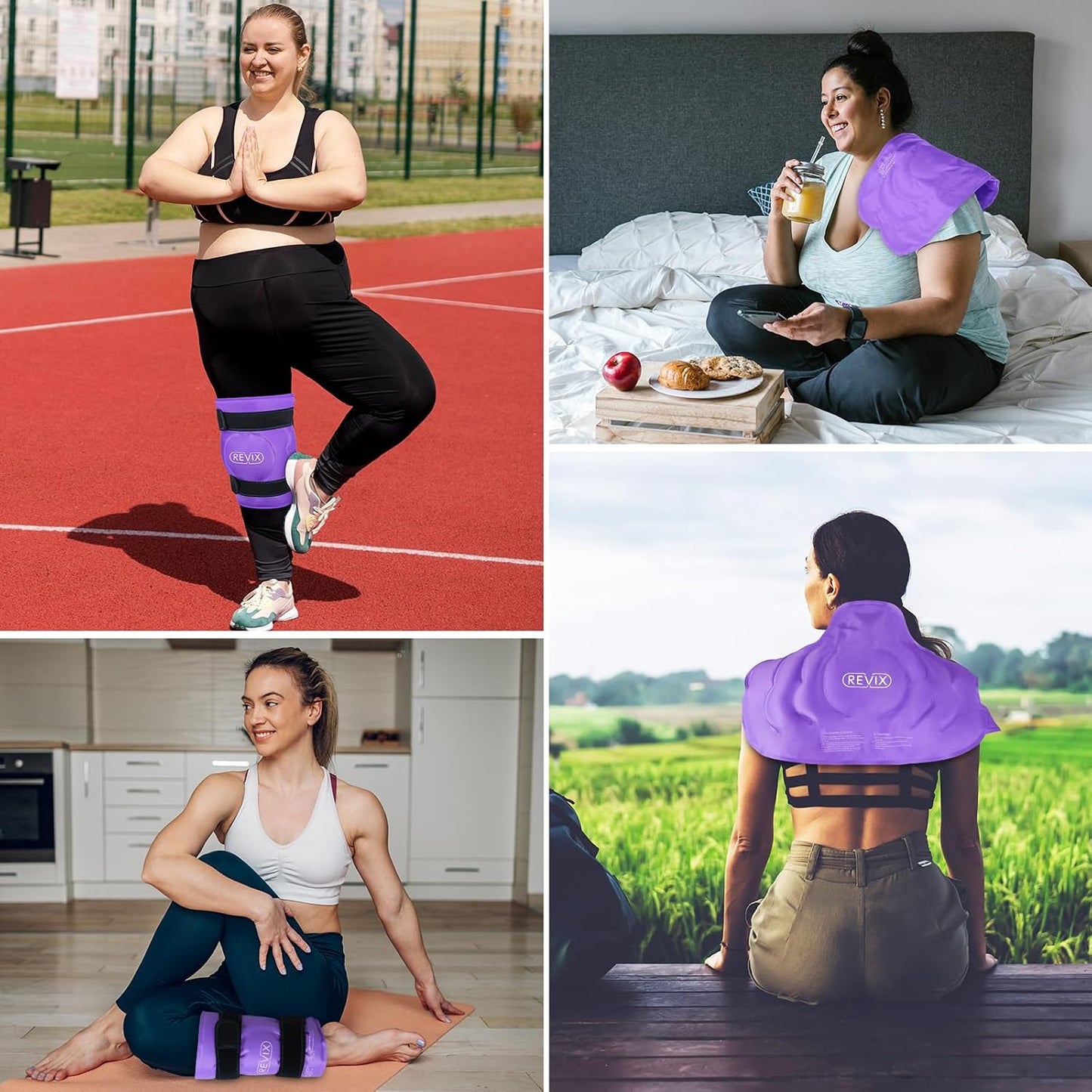 REVIX 20‘’ XXXL Knee Ice Pack Wrap Around Entire Knee, Extra Large Ice Pack for Knee Meniscus Tear and Arthritis, Cold Compress Therapy, Reusable Ice Wraps for Back, Shoulder, Post-Workout Recovery