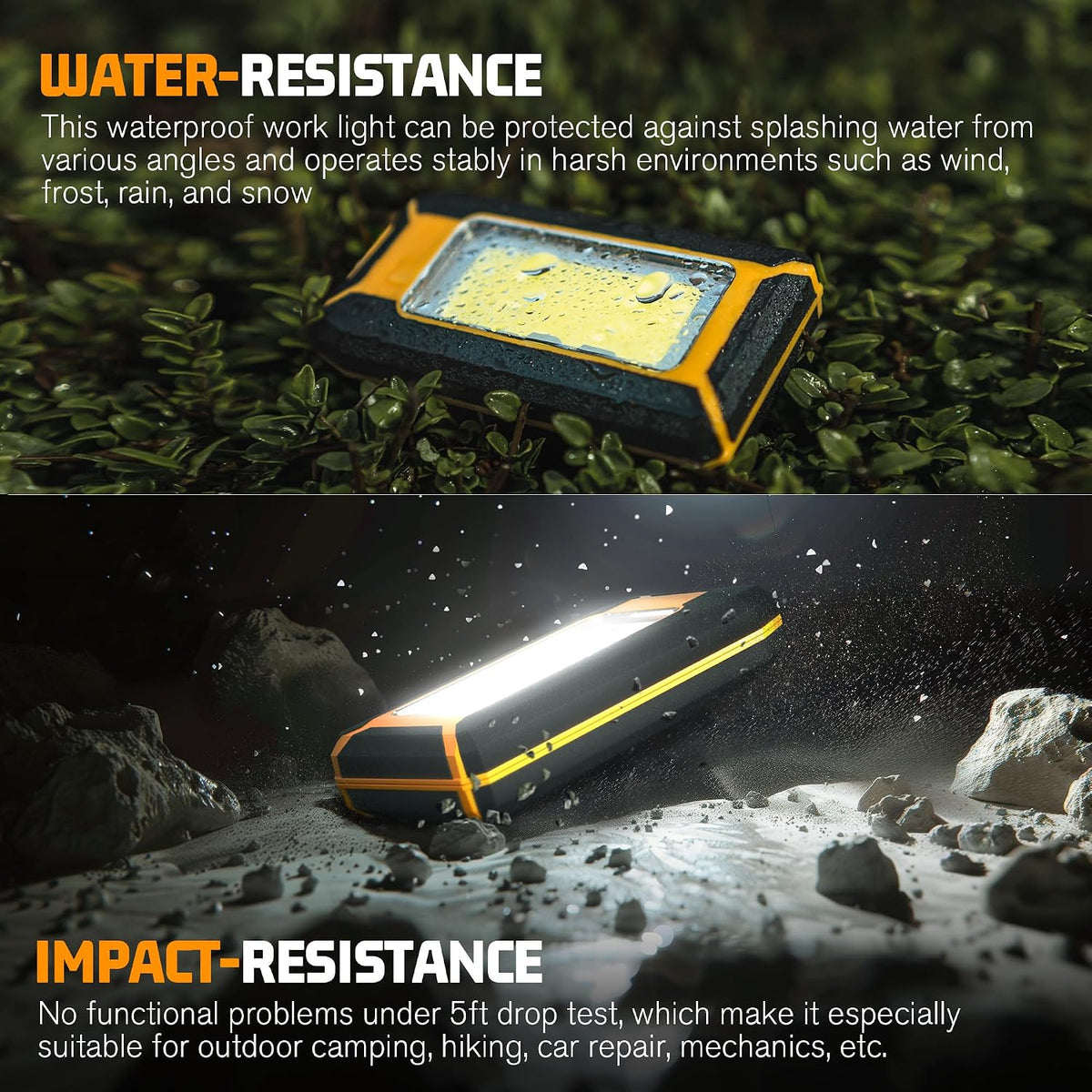 Favorlite 2-Pack Rechargeable LED Work Light, 1600LM Magnetic Portable
