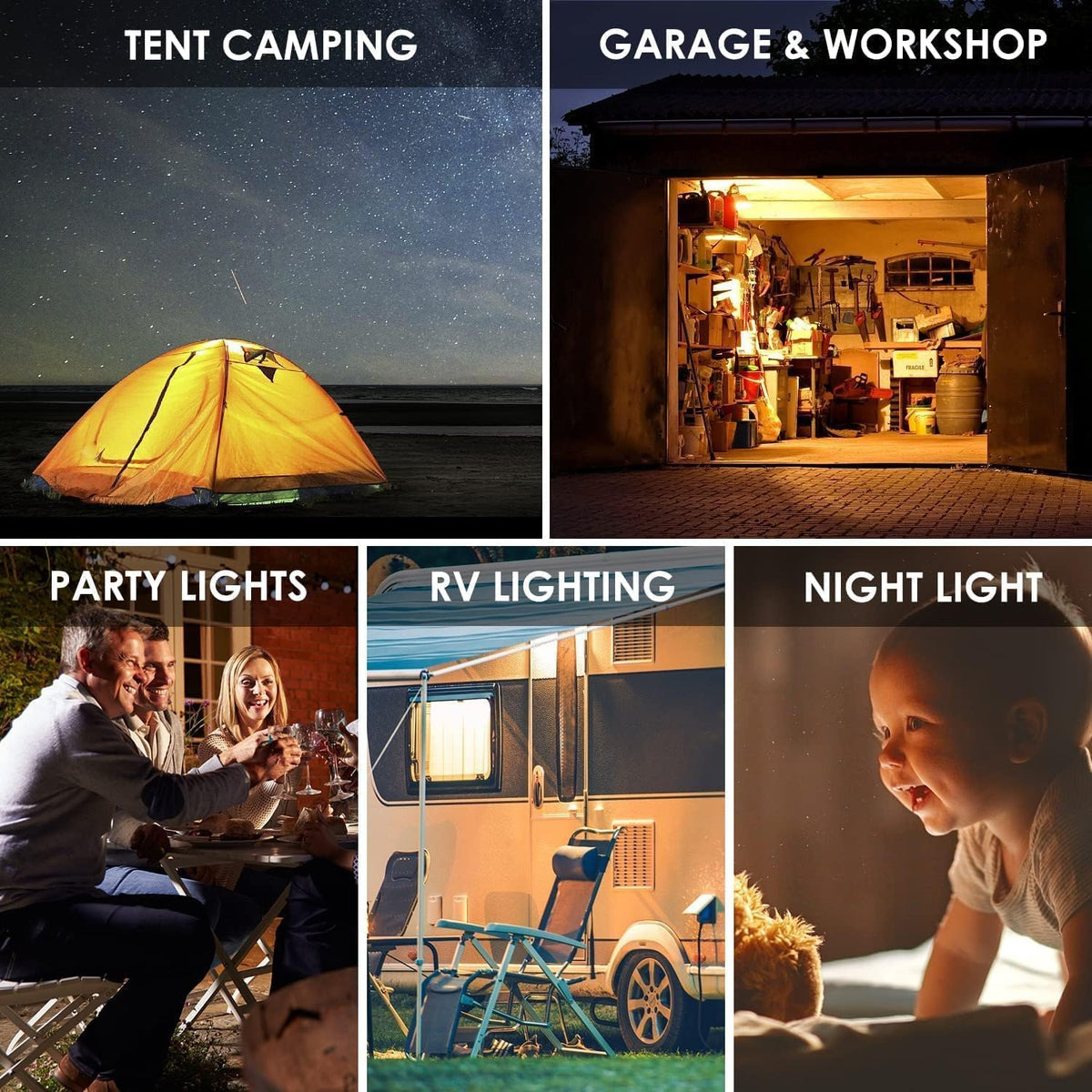 Onite USB LED Light Bulb Portable Lantern for Camping & Power Outage