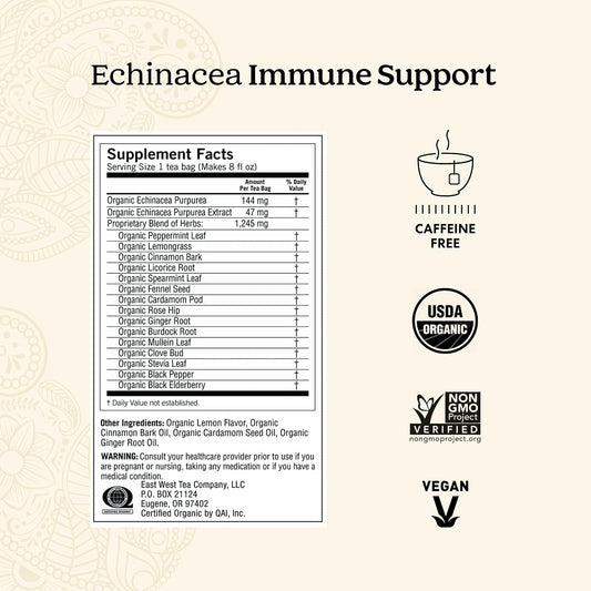 Yogi Echinacea Immune Support Tea, 16 Tea Bags (6 Pack)
