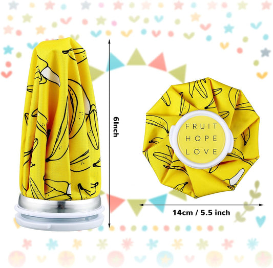 Honoson 4 Pack Reusable Ice Bag Hot Cold Bag Leakproof, Cute Fruit Style