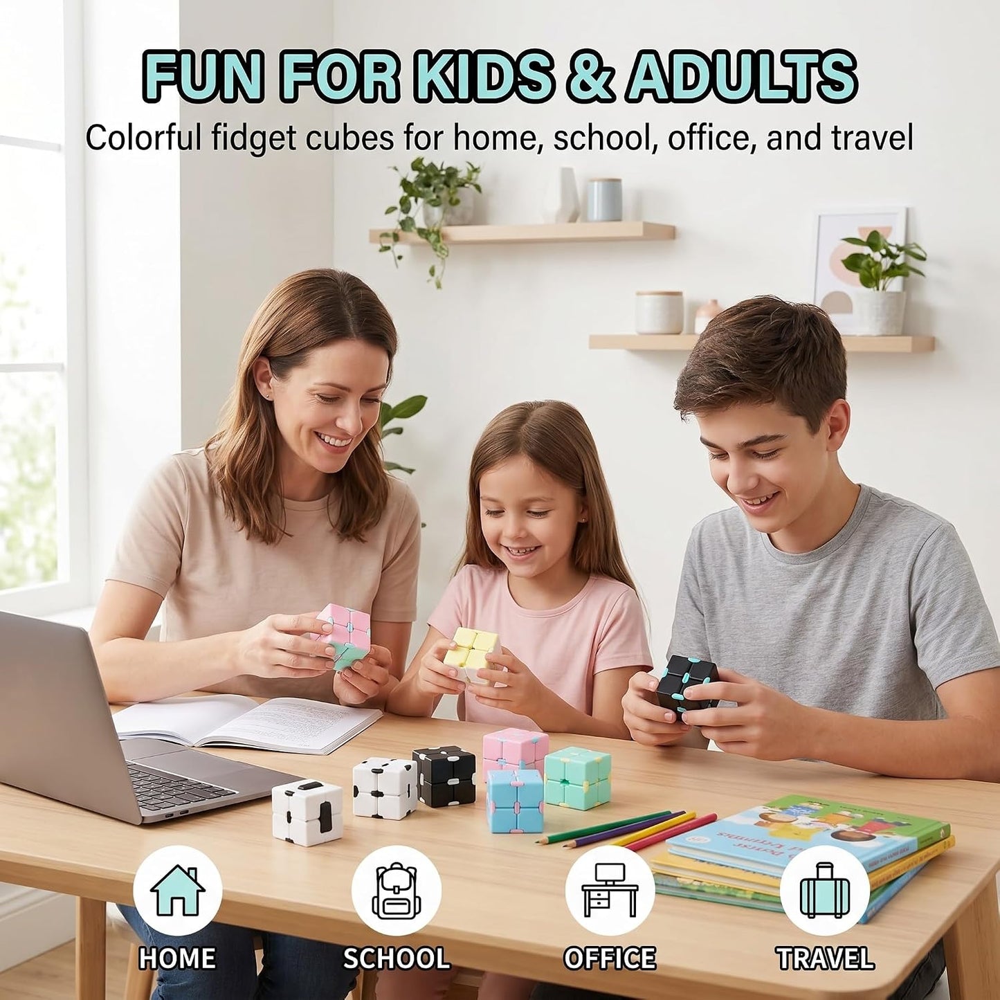 Skylety 6 Pieces Cube Toy, Stress and Anxiety Relief Cube, Mini Durable Stress Relieving Toy for Adults Anxiety Relief